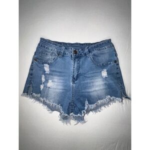 Modariani Distressed Denim‎ Shorts Frayed Hem Ripped Medium